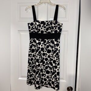 Max & Cleo Black and White Floral Midi Dress